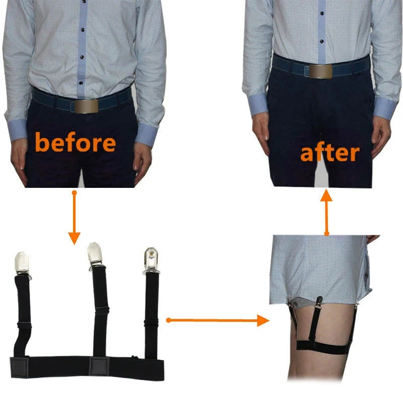 Adjustable shirt holder belt